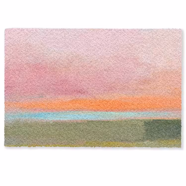 Deurmat - Abstract - Landschap - Modern - Roze - Oranje — 1