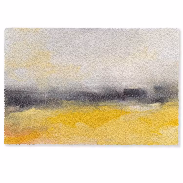 Deurmat - Abstract - Landschap - Modern - Geel — 1