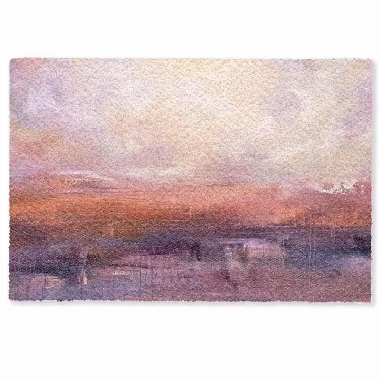 Deurmat - Abstract - Landschap - Modern - Paars - Oranje — 1
