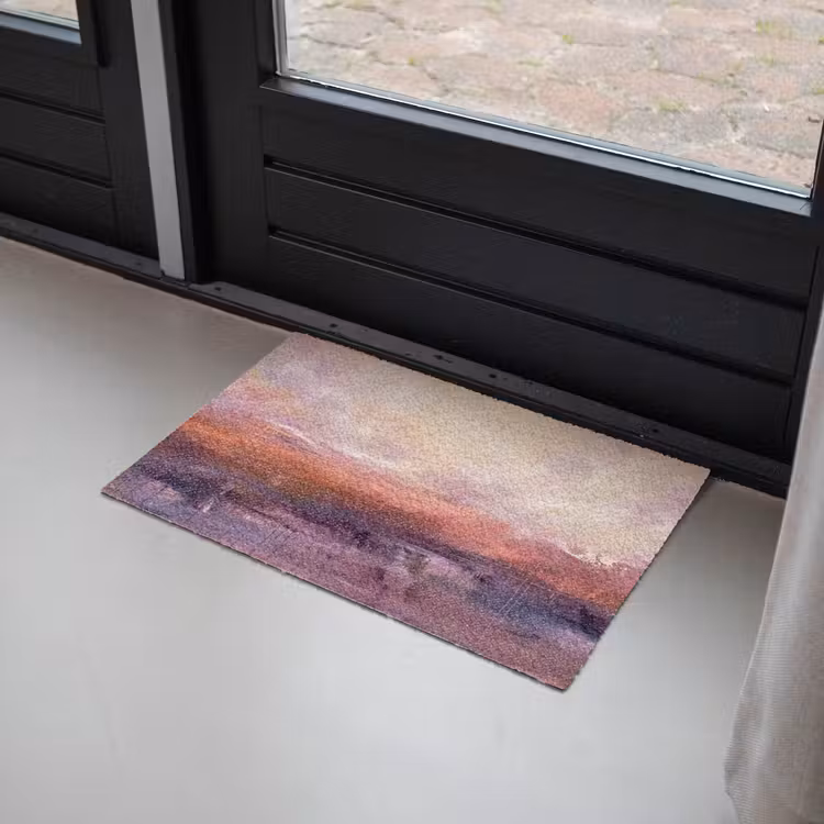 Deurmat - Abstract - Landschap - Modern - Paars - Oranje — 2