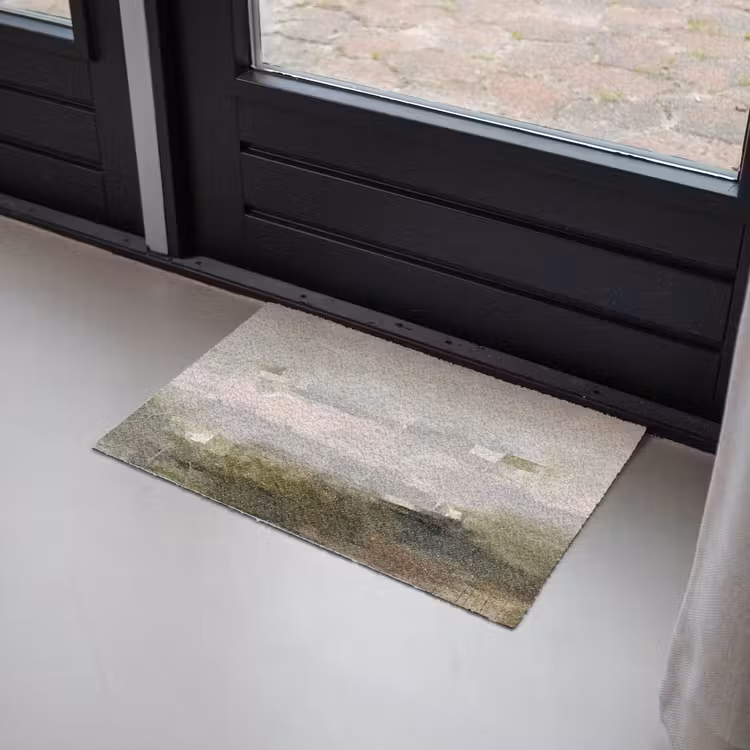 Deurmat - Abstract - Gelaagd - Kunst - Modern - Grijs-Groen — 2