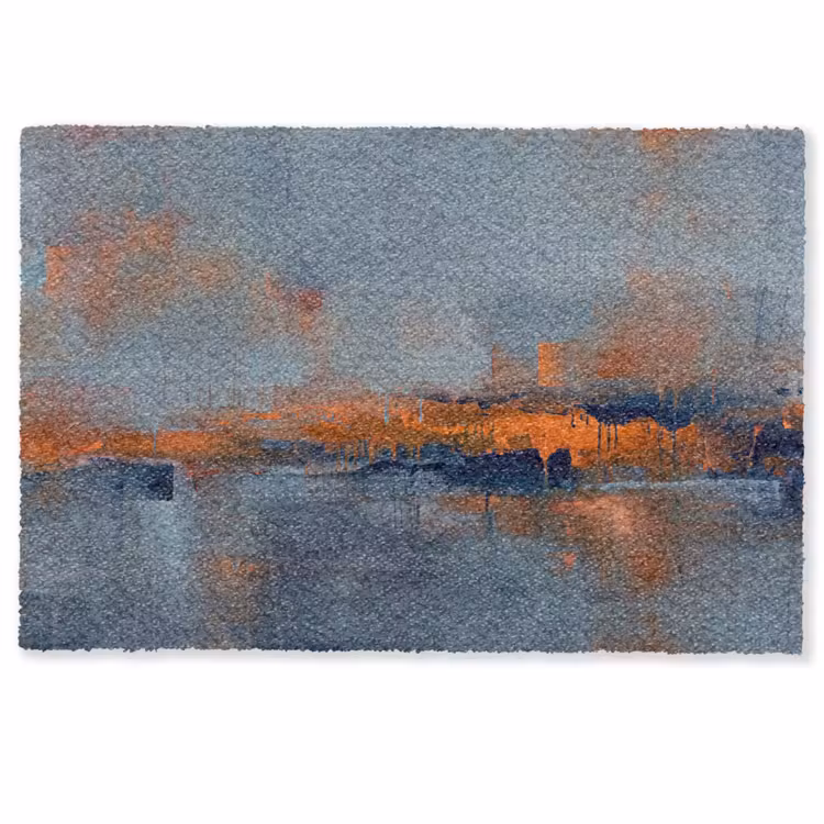Deurmat - Abstract - Kleuren - Modern - Oranje - Grijs — 1