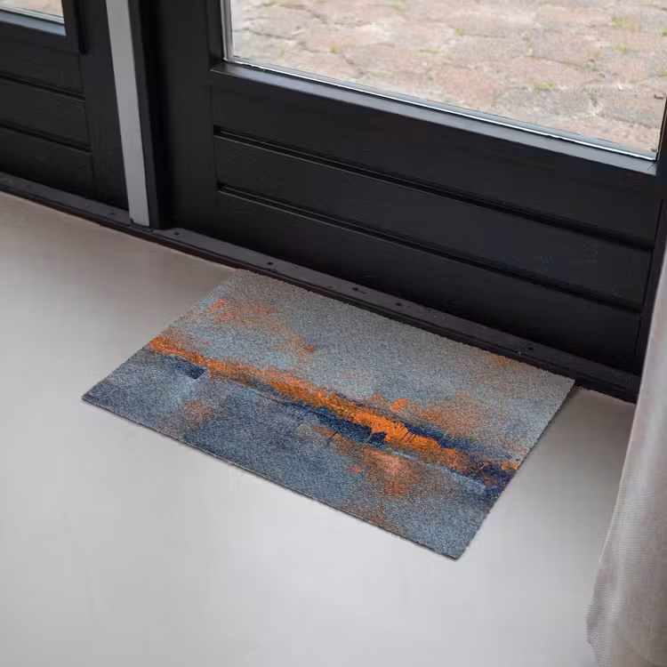 Deurmat - Abstract - Kleuren - Modern - Oranje - Grijs — 2