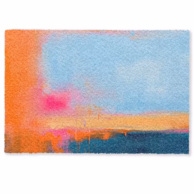 Deurmat - Abstract - Kleurvlakken - Modern - Oranje - Blauw — 1