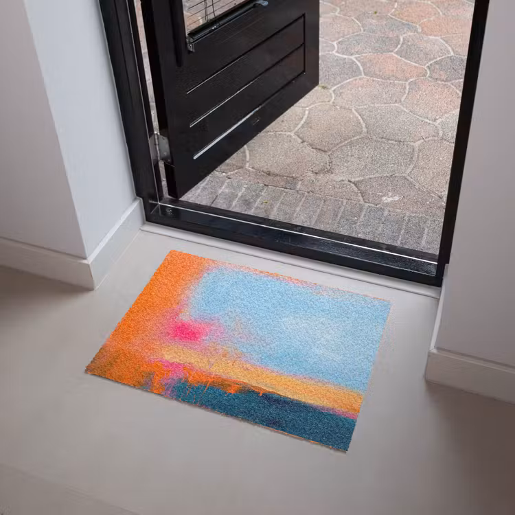 Deurmat - Abstract - Kleurvlakken - Modern - Oranje - Blauw — 4