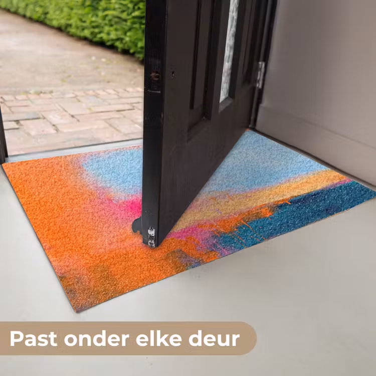 Deurmat - Abstract - Kleurvlakken - Modern - Oranje - Blauw — 7