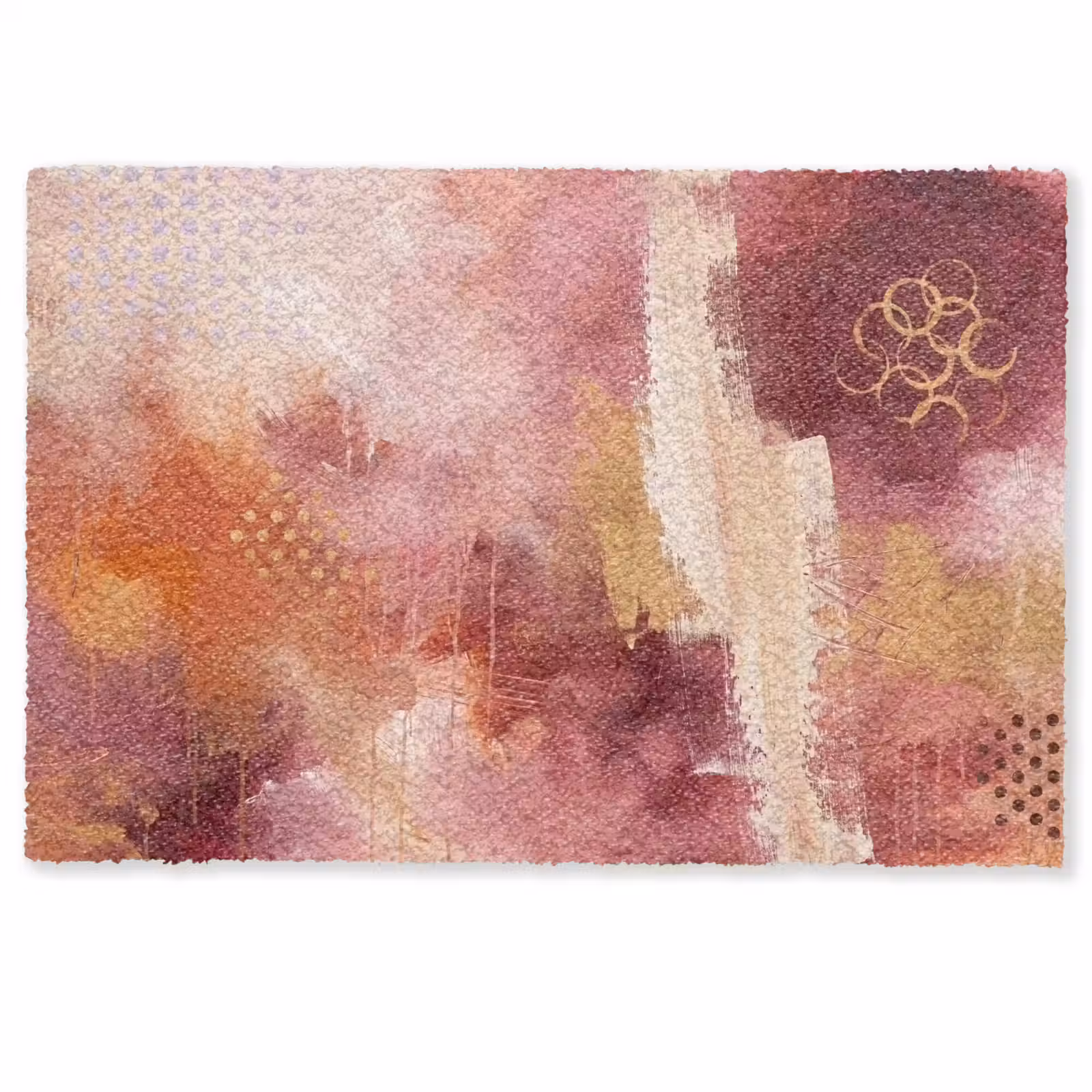 Deurmat - Abstract - Rood - Goud - Modern - Kunst — 1