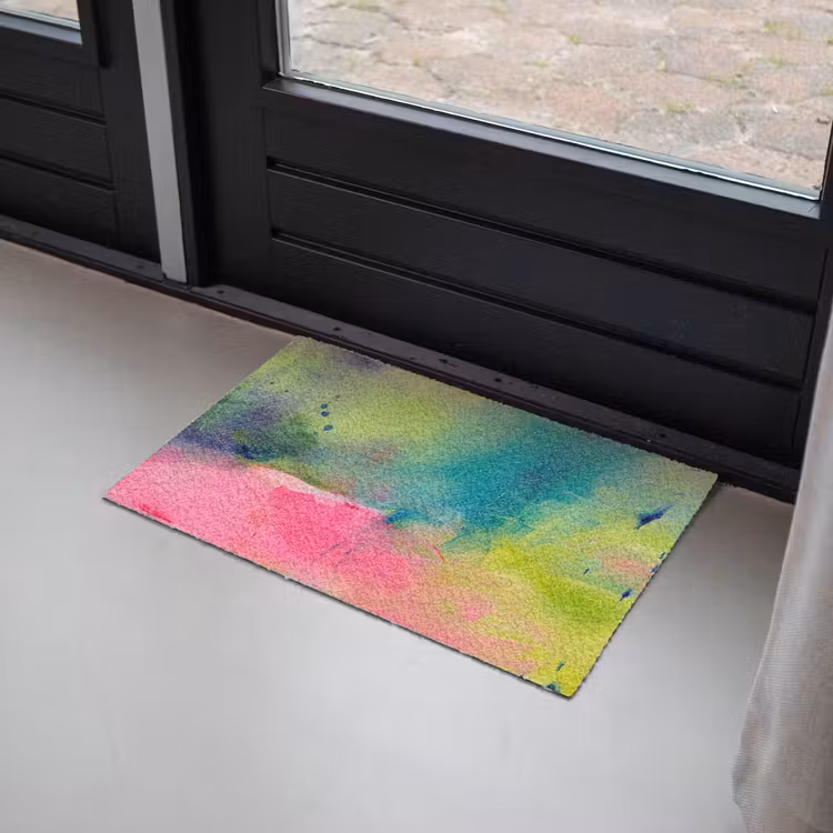 Deurmat - Abstract - Kleuren - Modern - Groen - Roze — 2