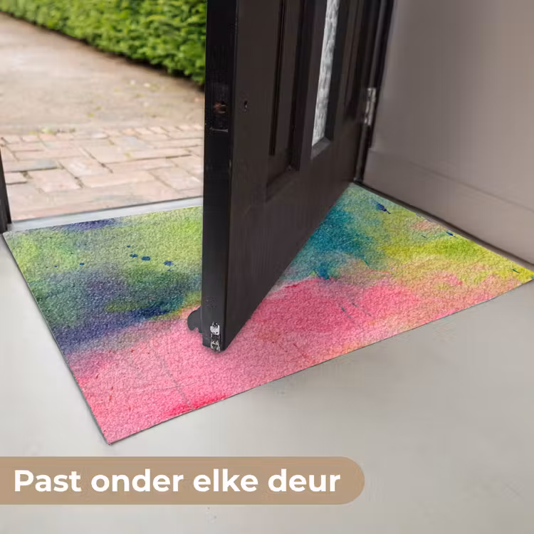 Deurmat - Abstract - Kleuren - Modern - Groen - Roze — 7
