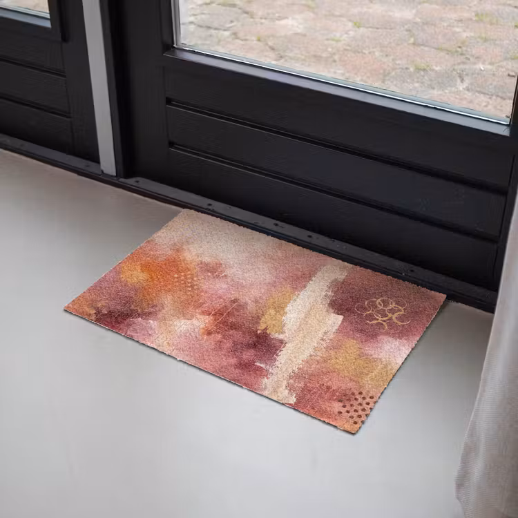 Deurmat - Abstract - Rood - Goud - Modern - Kunst — 2