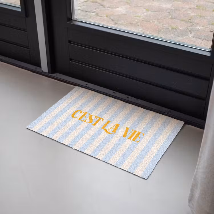 Deurmat - Alt: Oranje - Blauw - Strepen - C'est la vie — 2