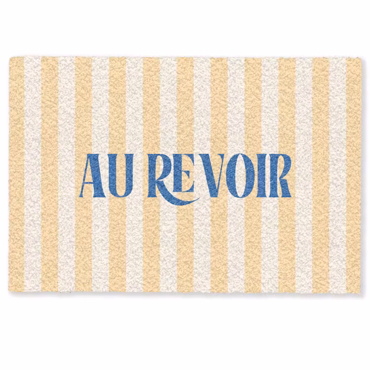 Deurmat - Blauw - Geel - Strepen - Au revoir — 1