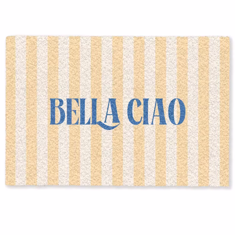 Deurmat - Blauw - Geel - Strepen - Bella Ciao — 1