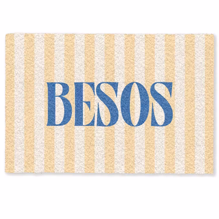 Deurmat - Blauw - Geel - Strepen - Besos — 1