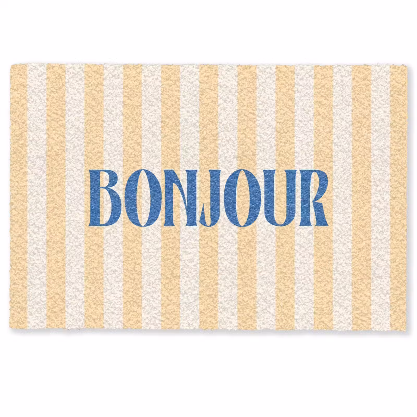 Deurmat - Blauw - Geel - Strepen - Bonjour — 1