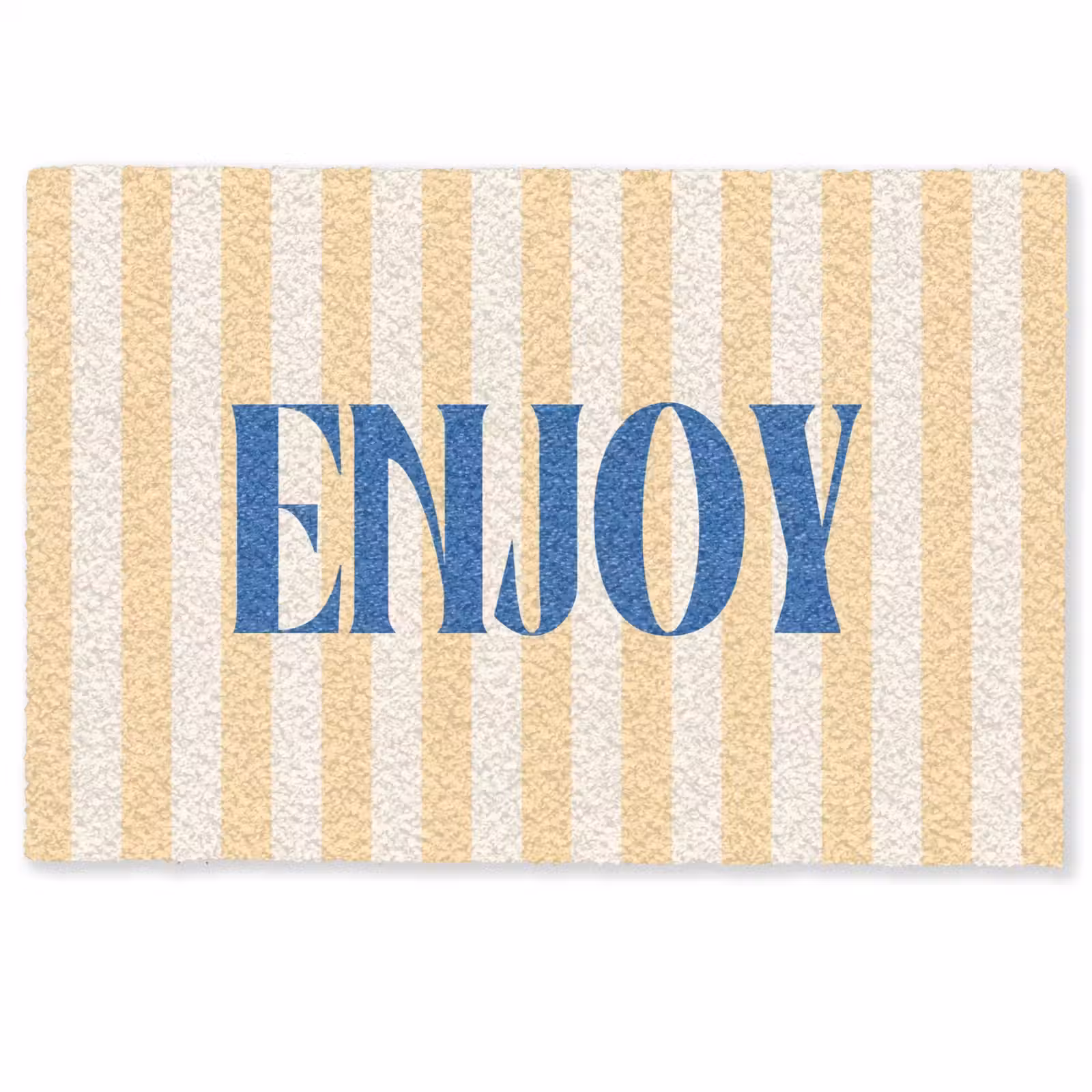 Deurmat - Blauw - Geel - Strepen - Enjoy — 1
