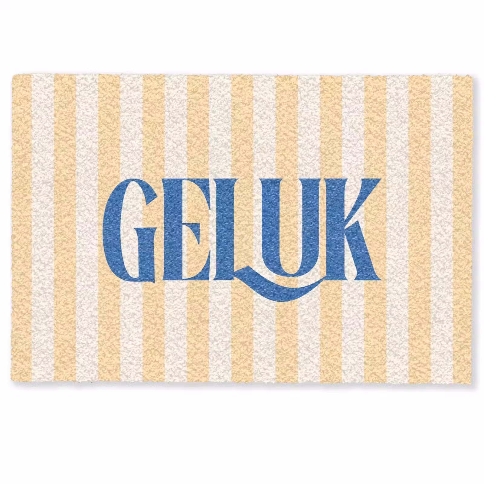 Deurmat - Blauw - Geel - Strepen - Geluk — 1