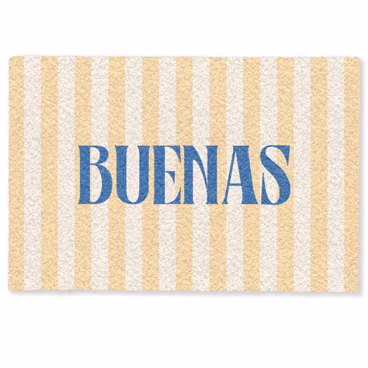 Deurmat - Blauw - Geel - Strepen - Buenas — 1