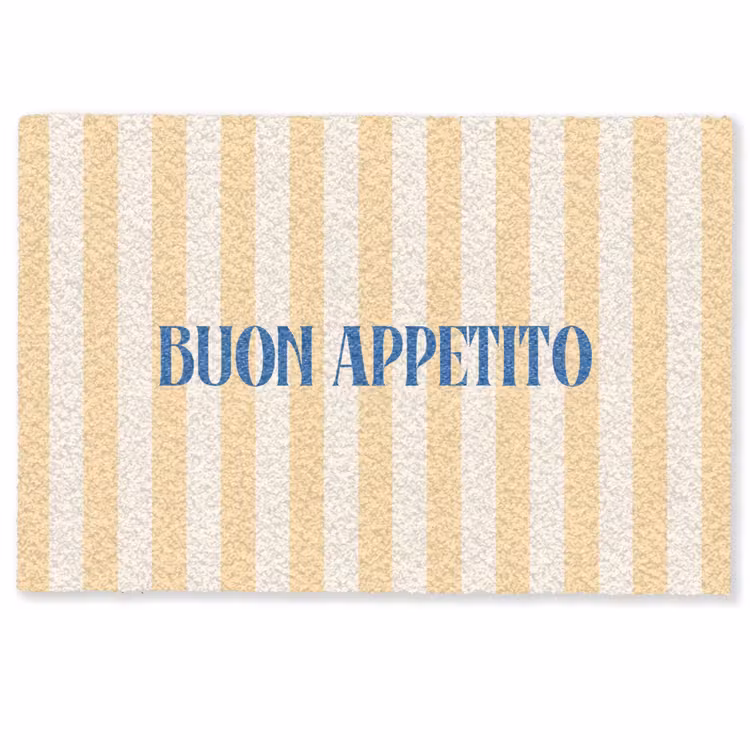 Deurmat - Blauw - Geel - Strepen - Buon Appetito — 1