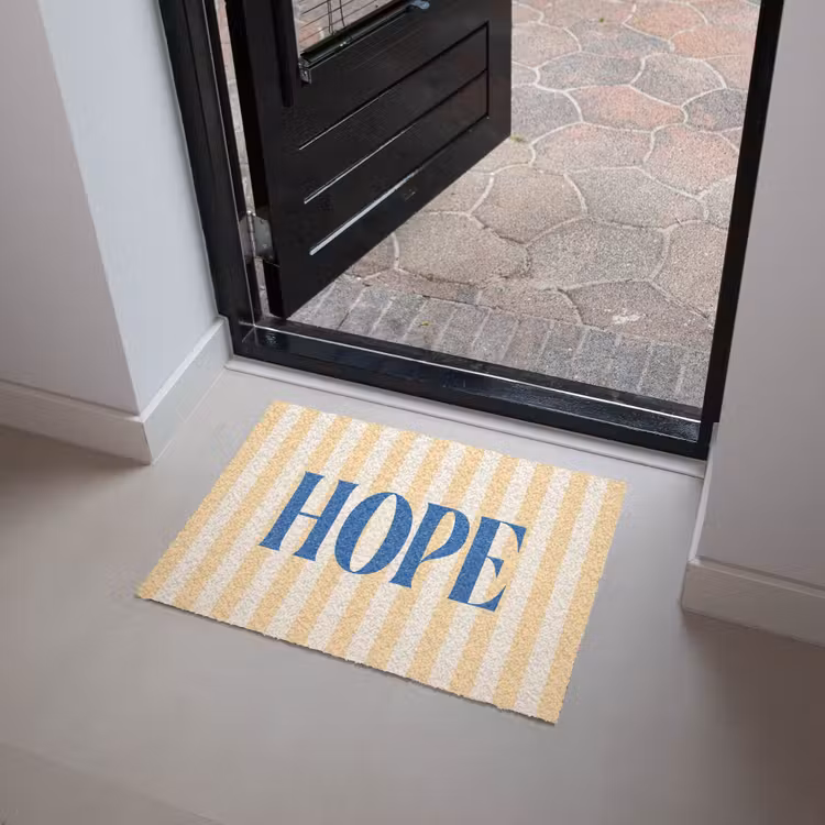 Deurmat - Blauw - Geel - Strepen - Hope — 4