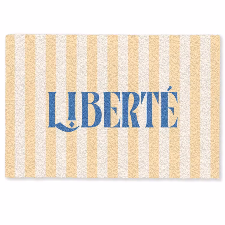 Deurmat - Blauw - Geel - Strepen - Liberté — 1