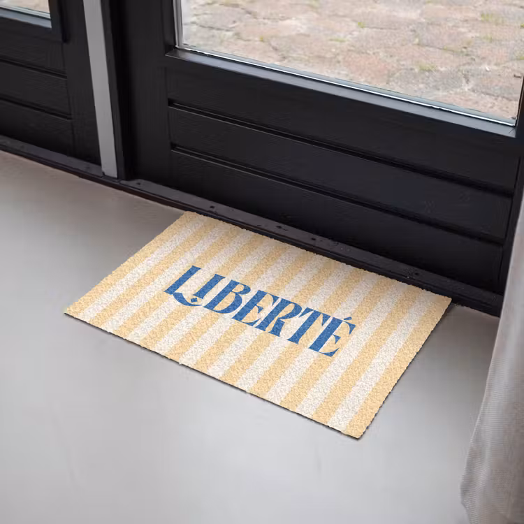 Deurmat - Blauw - Geel - Strepen - Liberté — 2