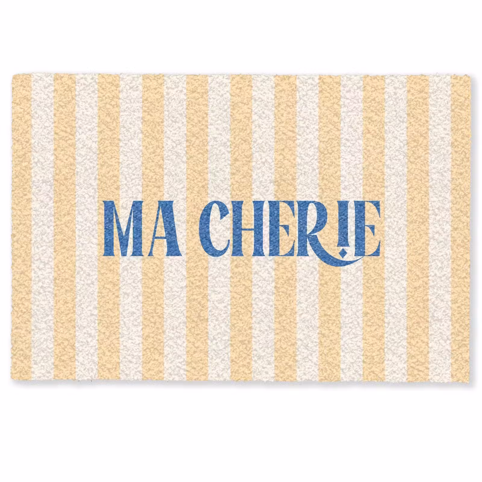 Deurmat - Blauw - Geel - Strepen - Ma Cherie — 1
