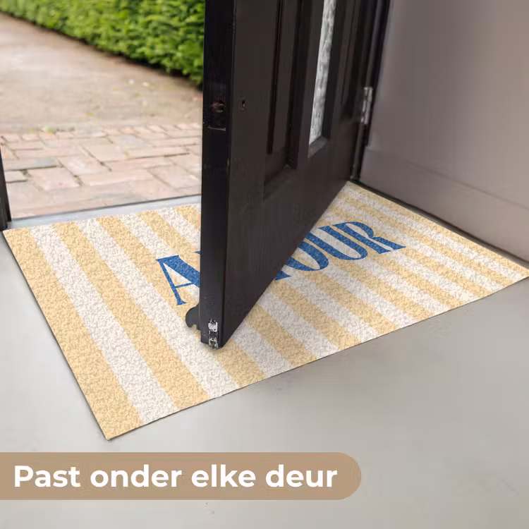 Deurmat - Blauw - Geel - Strepen - Amour — 7