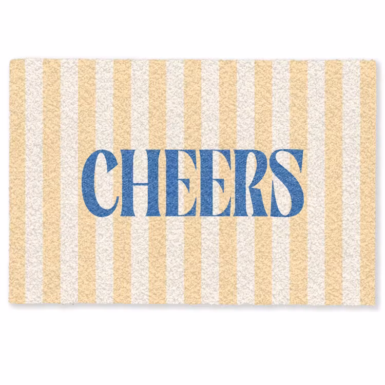 Deurmat - Blauw - Geel - Strepen - Cheers — 1