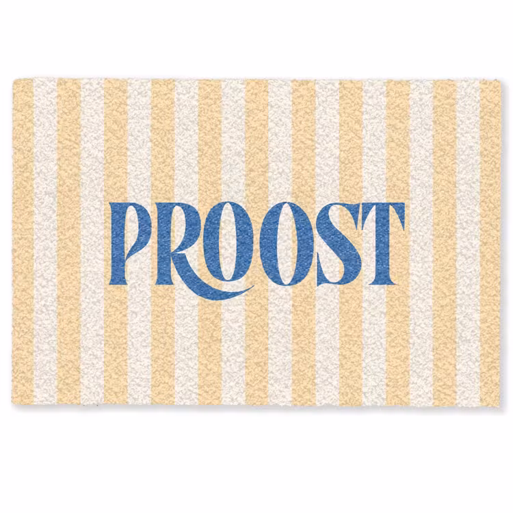 Deurmat - Blauw - Geel - Strepen - Proost — 1