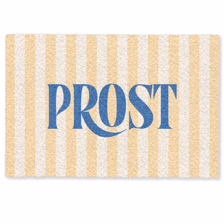 Deurmat - Blauw - Geel - Strepen - Prost — 1