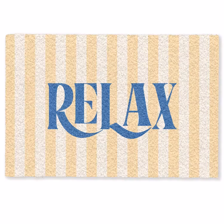Deurmat - Blauw - Geel - Strepen - Relax — 1