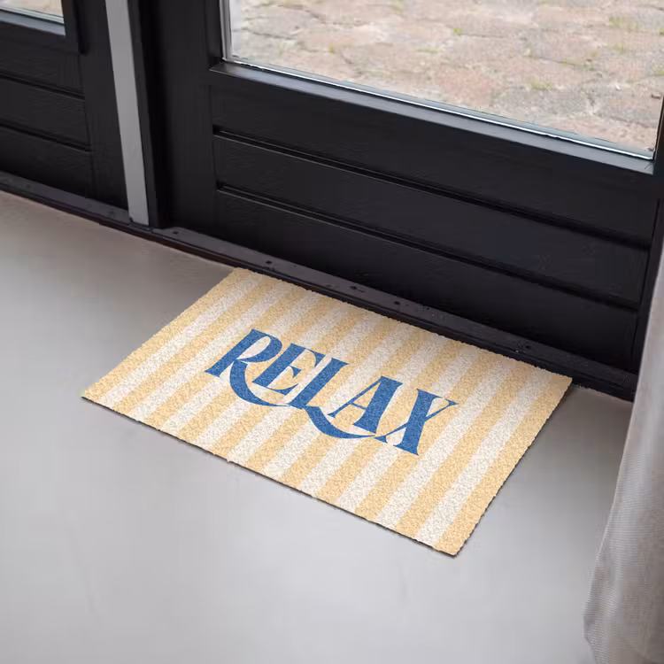 Deurmat - Blauw - Geel - Strepen - Relax — 2