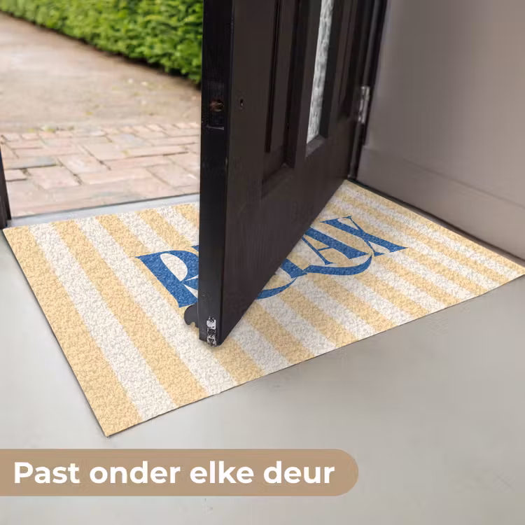 Deurmat - Blauw - Geel - Strepen - Relax — 7