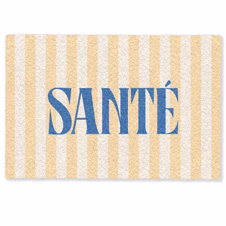 Deurmat - Blauw - Geel - Strepen - Santé — 1
