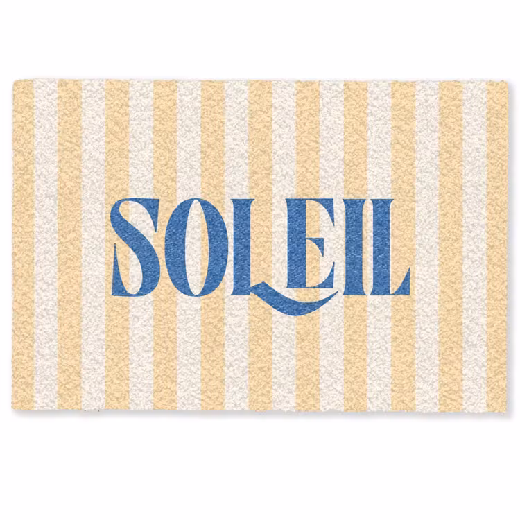Deurmat - Blauw - Geel - Strepen - Soleil — 1