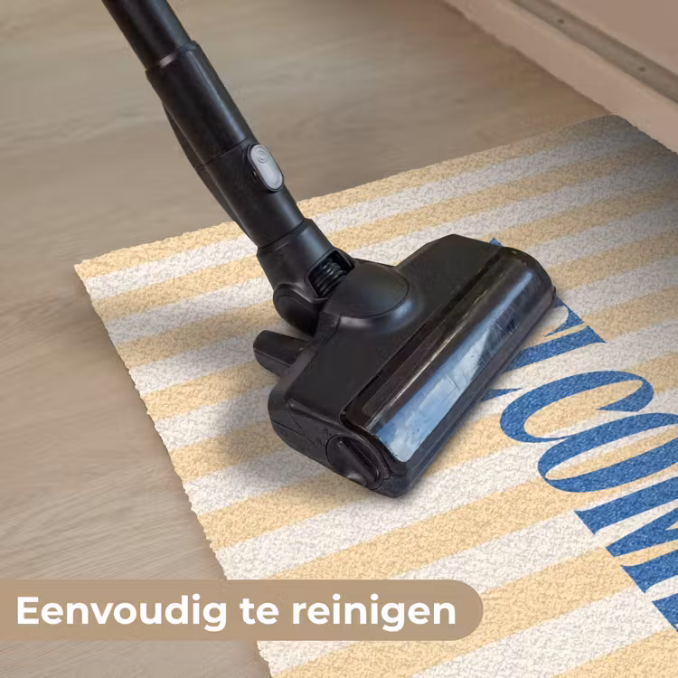 Deurmat - Blauw - Geel - Strepen - Welcome — 9