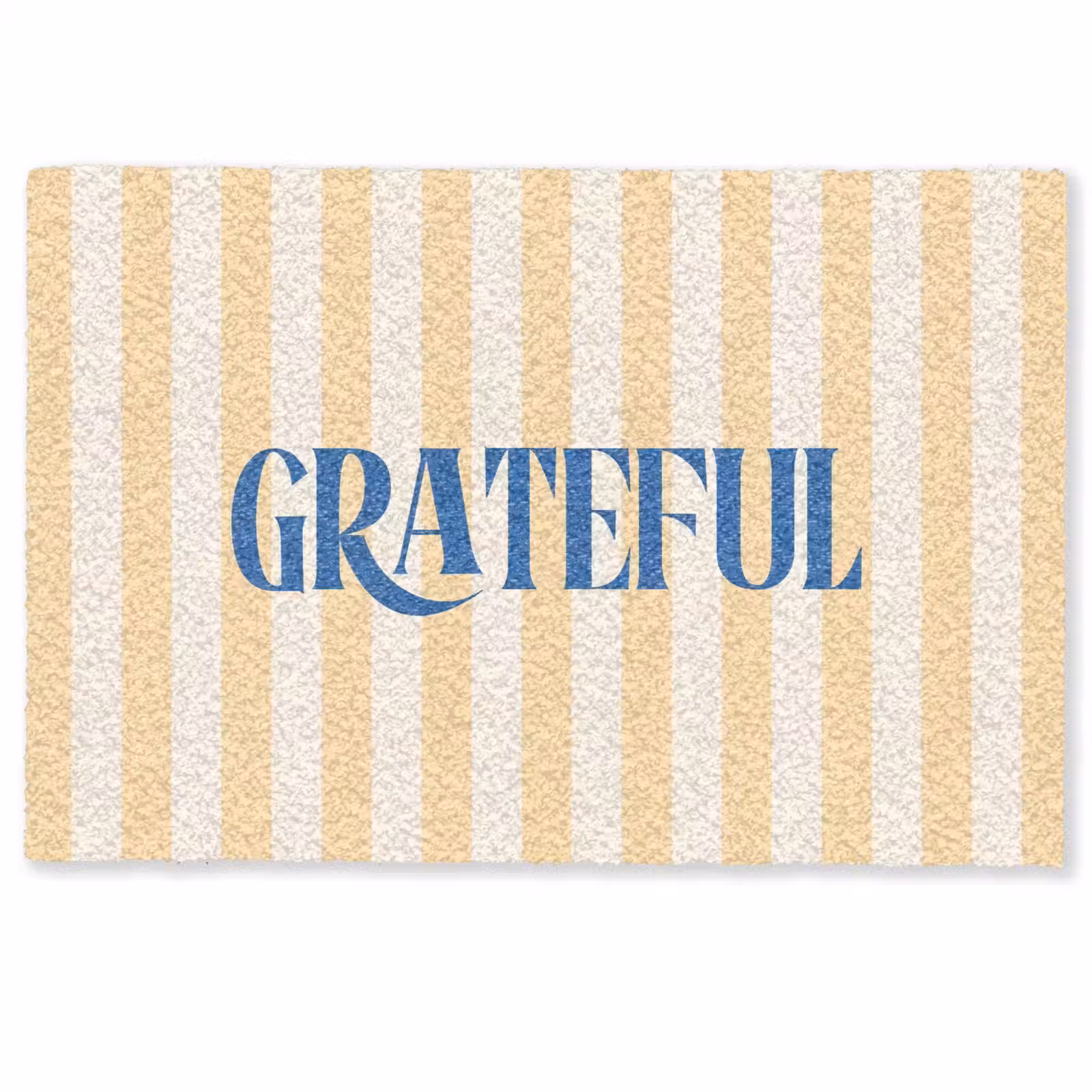 Deurmat - Blauw - Geel - Strepen - Grateful — 1