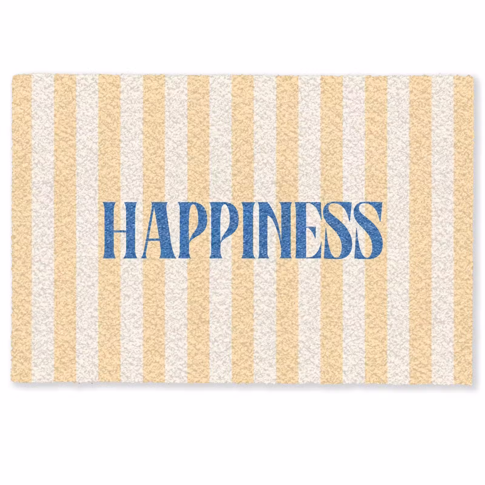 Deurmat - Blauw - Geel - Strepen - Happiness — 1