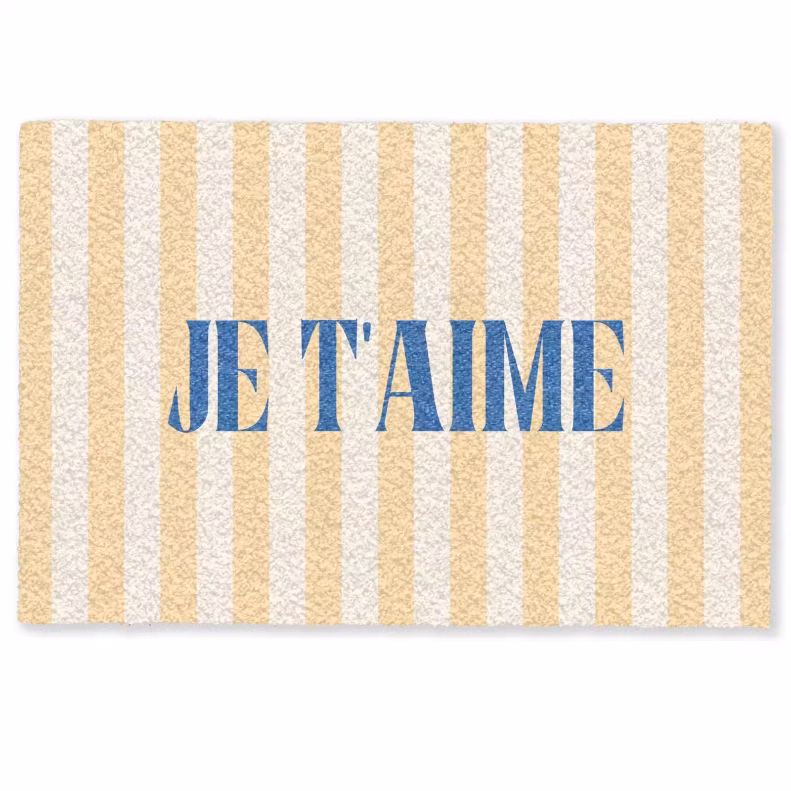 Deurmat - Blauw - Geel - Strepen - Je t'aime — 1