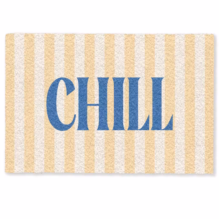 Deurmat - Blauw - Geel - Strepen - Chill — 1