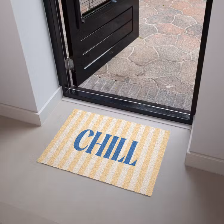 Deurmat - Blauw - Geel - Strepen - Chill — 4