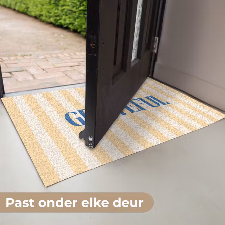Deurmat - Blauw - Geel - Strepen - Grateful — 7