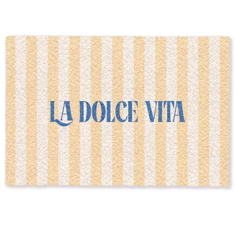 Deurmat - Blauw - Geel - Strepen - La Dolce Vita — 1