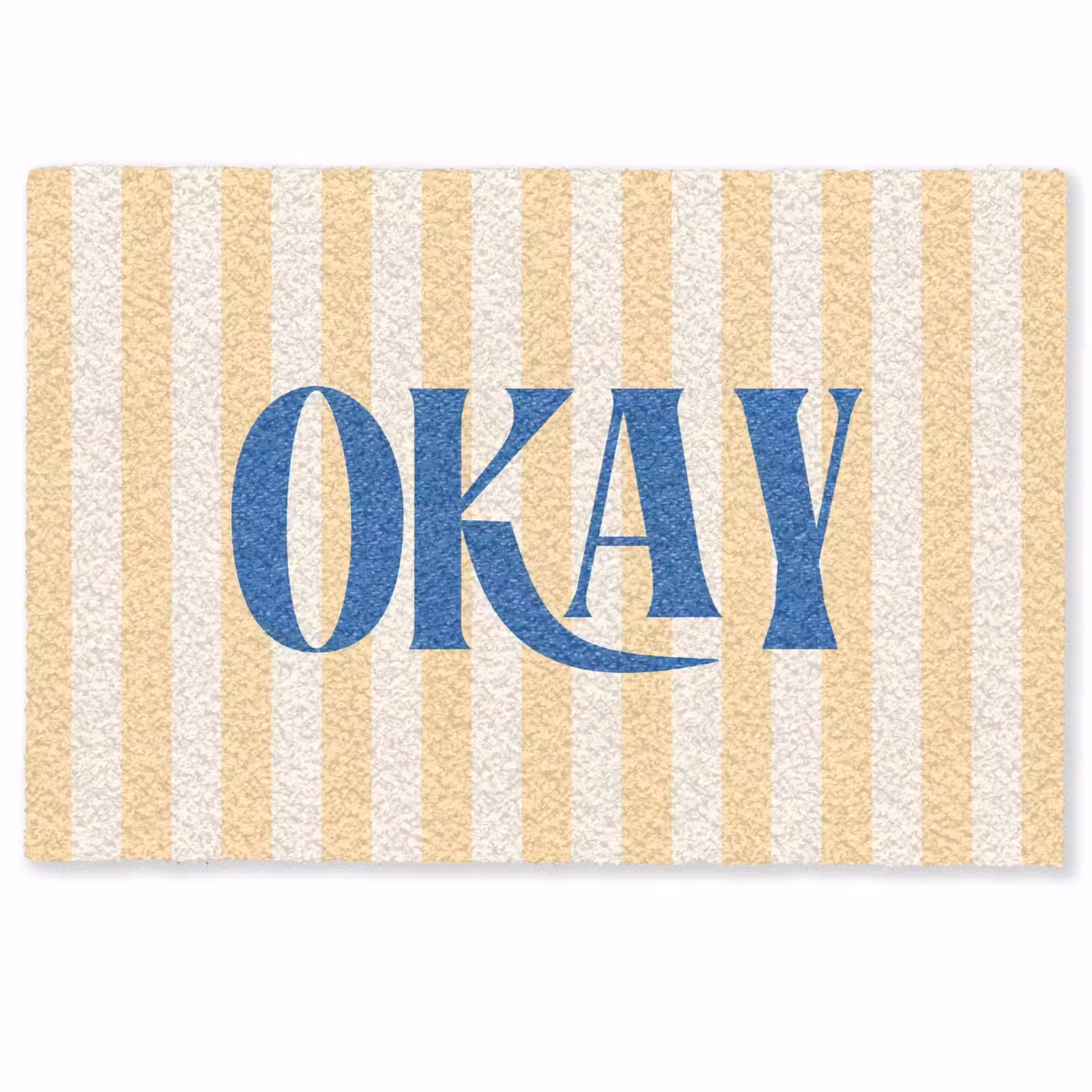 Deurmat - Blauw - Geel - Strepen - Okay — 1