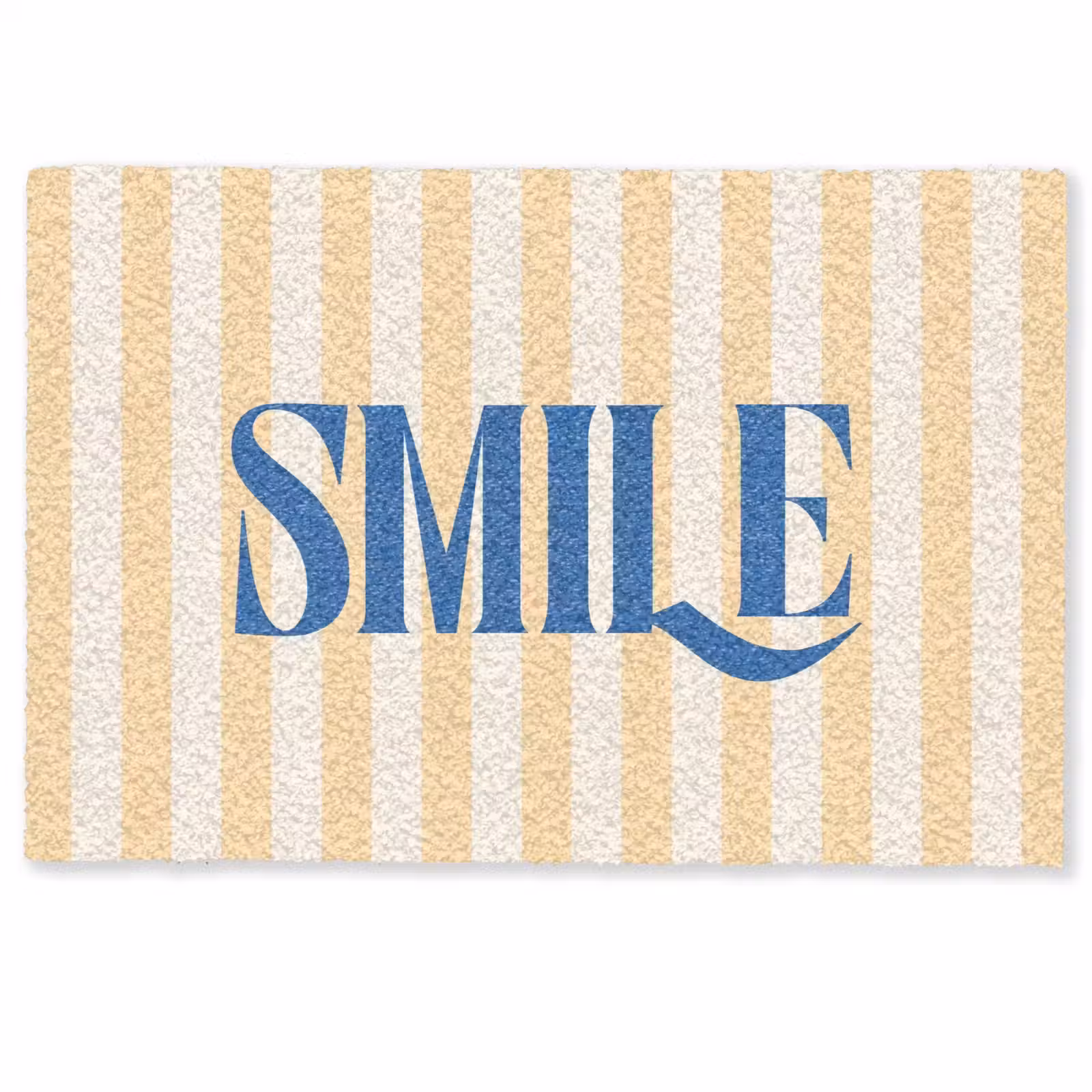 Deurmat - Blauw - Geel - Strepen - Smile — 1