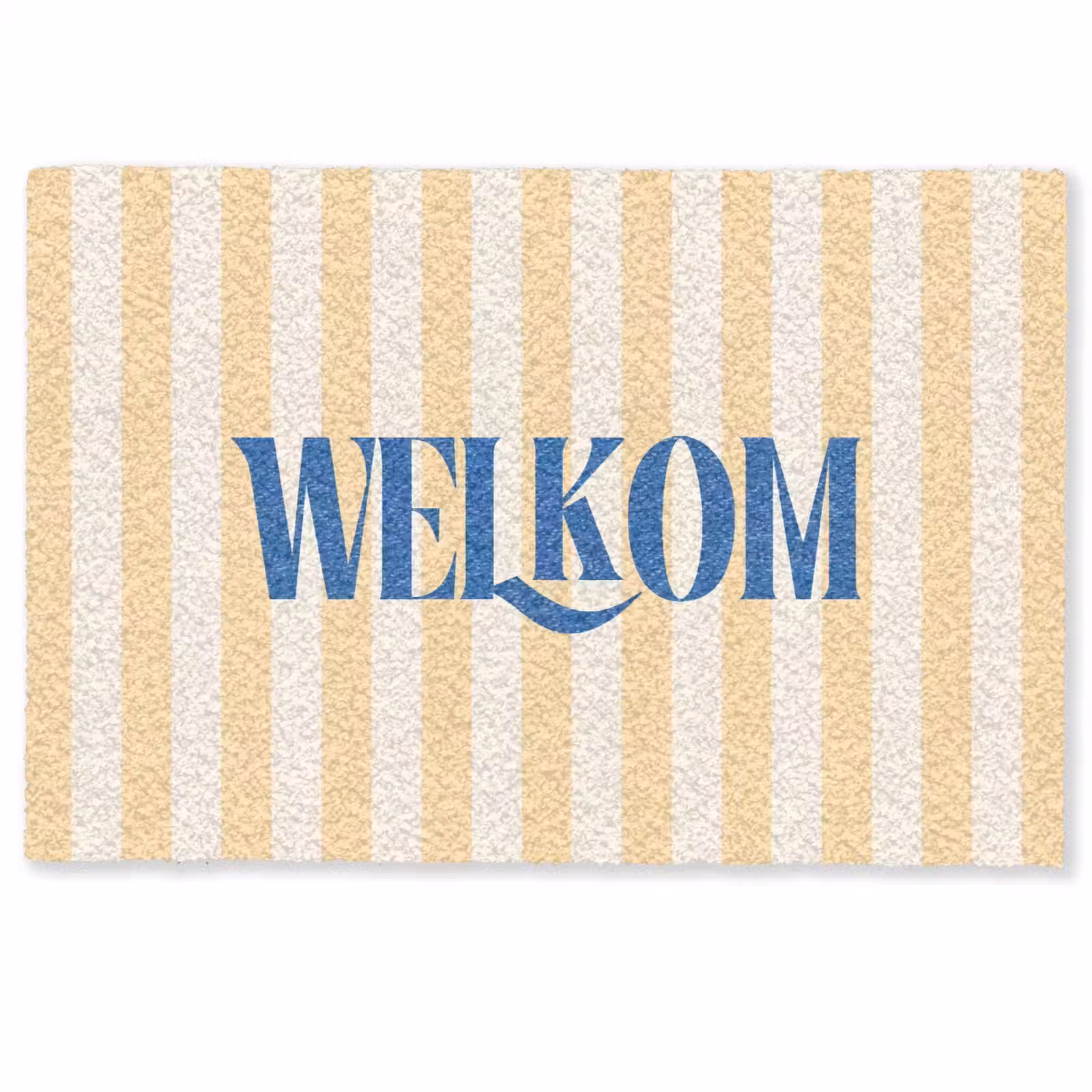 Deurmat - Blauw - Geel - Strepen - Welkom — 1