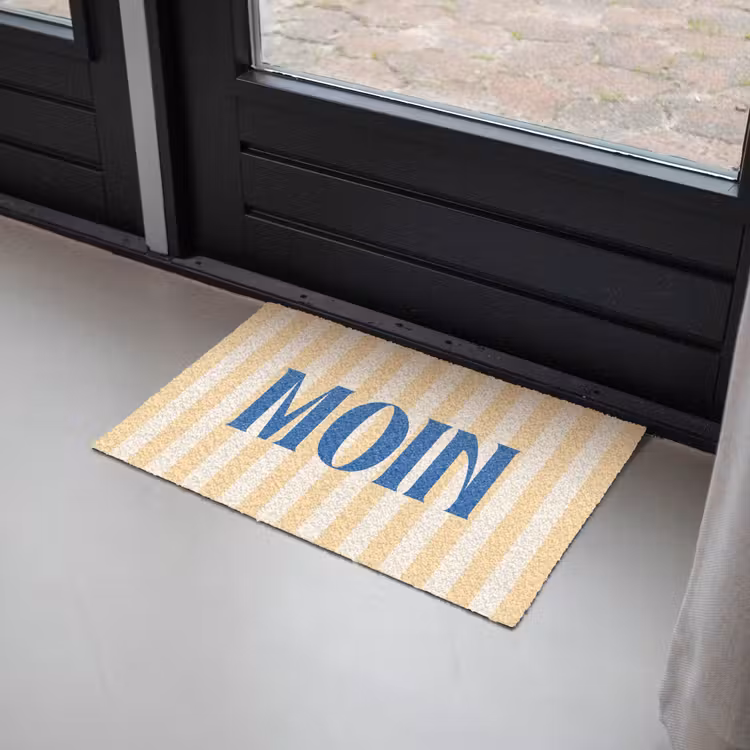 Deurmat - Blauw - Geel - Strepen - Moin — 2