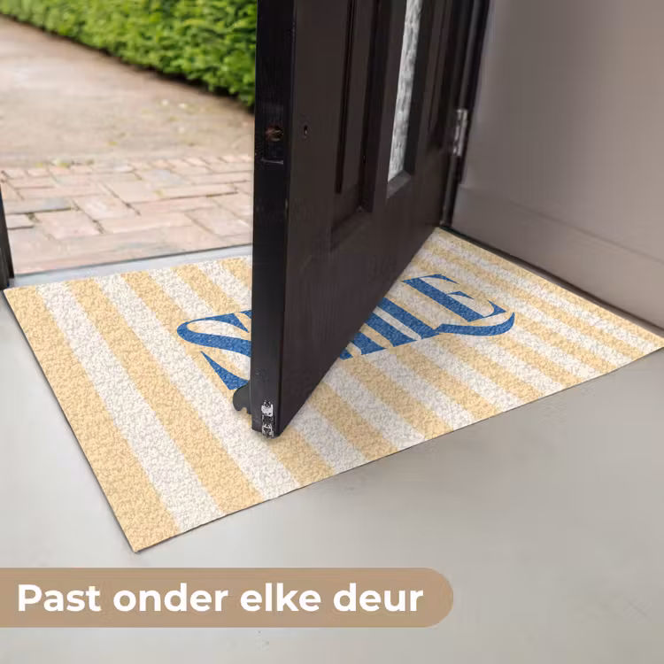 Deurmat - Blauw - Geel - Strepen - Smile — 7