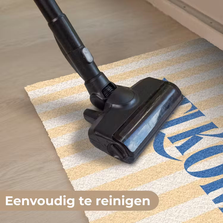 Deurmat - Blauw - Geel - Strepen - Welkom — 9
